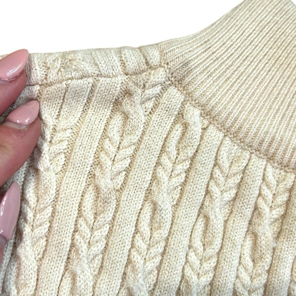 LPA Cream Cable Knit Mock Neck Sleeveless Dress Size XS - Picture 8 of 10